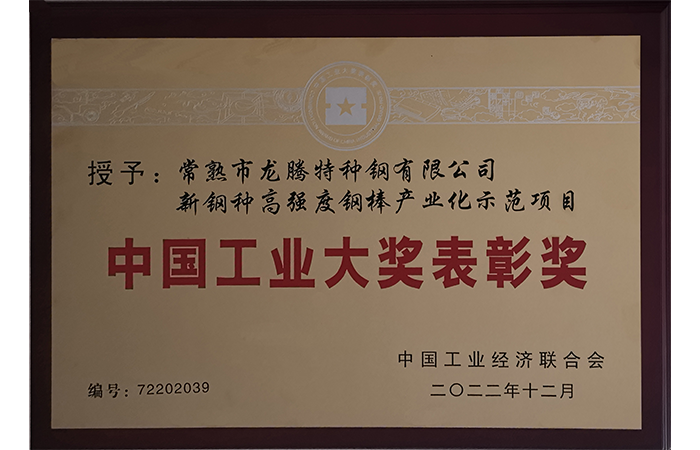 Premio de reconocimiento a la industria de China